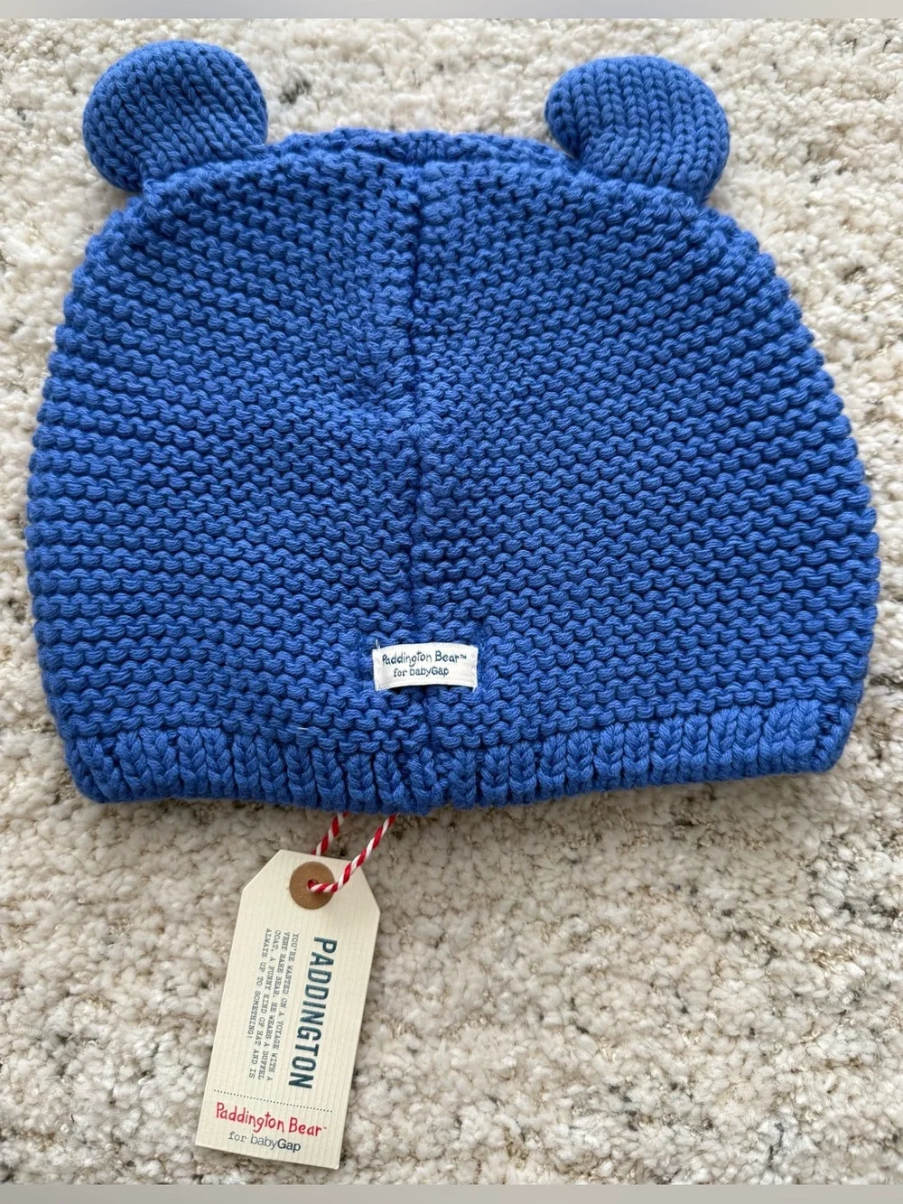 NWT Baby Gap Paddington Bear Knit Hat Blue Bear Ears 18-24 Months Toddler Cap